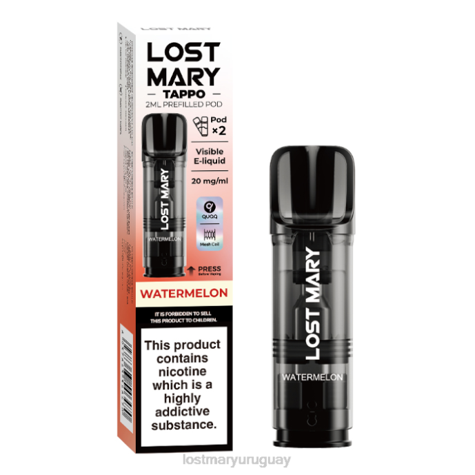 vainas precargadas de miss mary tappo - 20 mg - paquete de 2 sandía PJ8P177 -LOST MARY Puff
